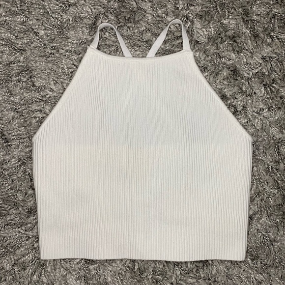 La Hearts Tops - NWT Pac Sun L.A. Hearts White Ribbed Cross Back Crop Top